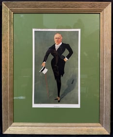 VANITY FAIR CHROMOLITHOGRAPH BY FREDERICK DRUMMOND NIBLETT (1861-1928) TITLED HIS MAJESTYS, 19IN x