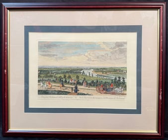 AUGUSTIN HECKEL DELIN (1690-1770) ORIGINAL ETCHING AND AQUATINT TITLED A VIEW FROM RICHMOND HILL, UP