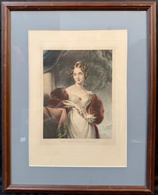 GEORGE HENRY PHILLIPS (1800-1852) ETCHING AND HAND COLORED AQUATINT TITLED THE HON. MRS. ASHLEY,