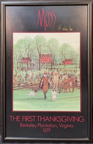 PATRICIA BUCKLEY MOSS (1933) LIMITED EDITION LITHOGRAPH TITLED THE FIRST THANKSGIVING, HAND SIGNED,
