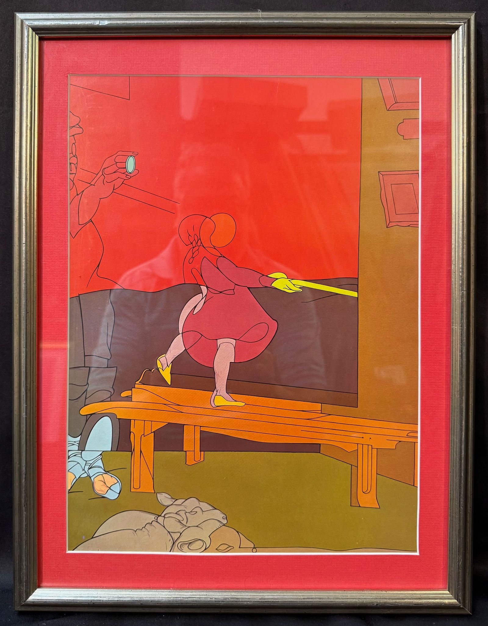 VALERIO ADAMI (1935) ORIGINAL LITHOGRAPH TITLED AEGEAN LANDSCAPE – INTERNOE STAGIONI, 13IN x 17IN: Valerio Adami (1935) original lithograph titled Aegean Landscape, Internoe Stagioni. This piece was produced in 1980 on velin paper in Paris by Maeght Editeur, for Derriere le Mirior. It is matted