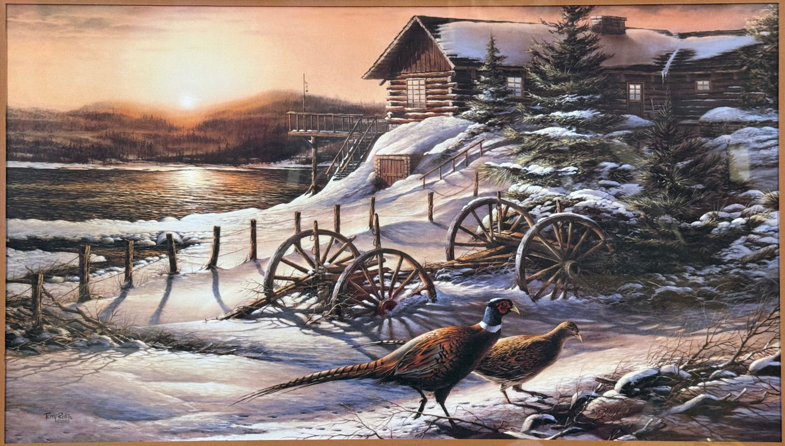 TERRY REDLIN (1936) ORIGINAL LITHOGRAPH WITH COA TITLED PEACEFUL EVENING, 22IN x 32IN (56cm x 81cm) - 2