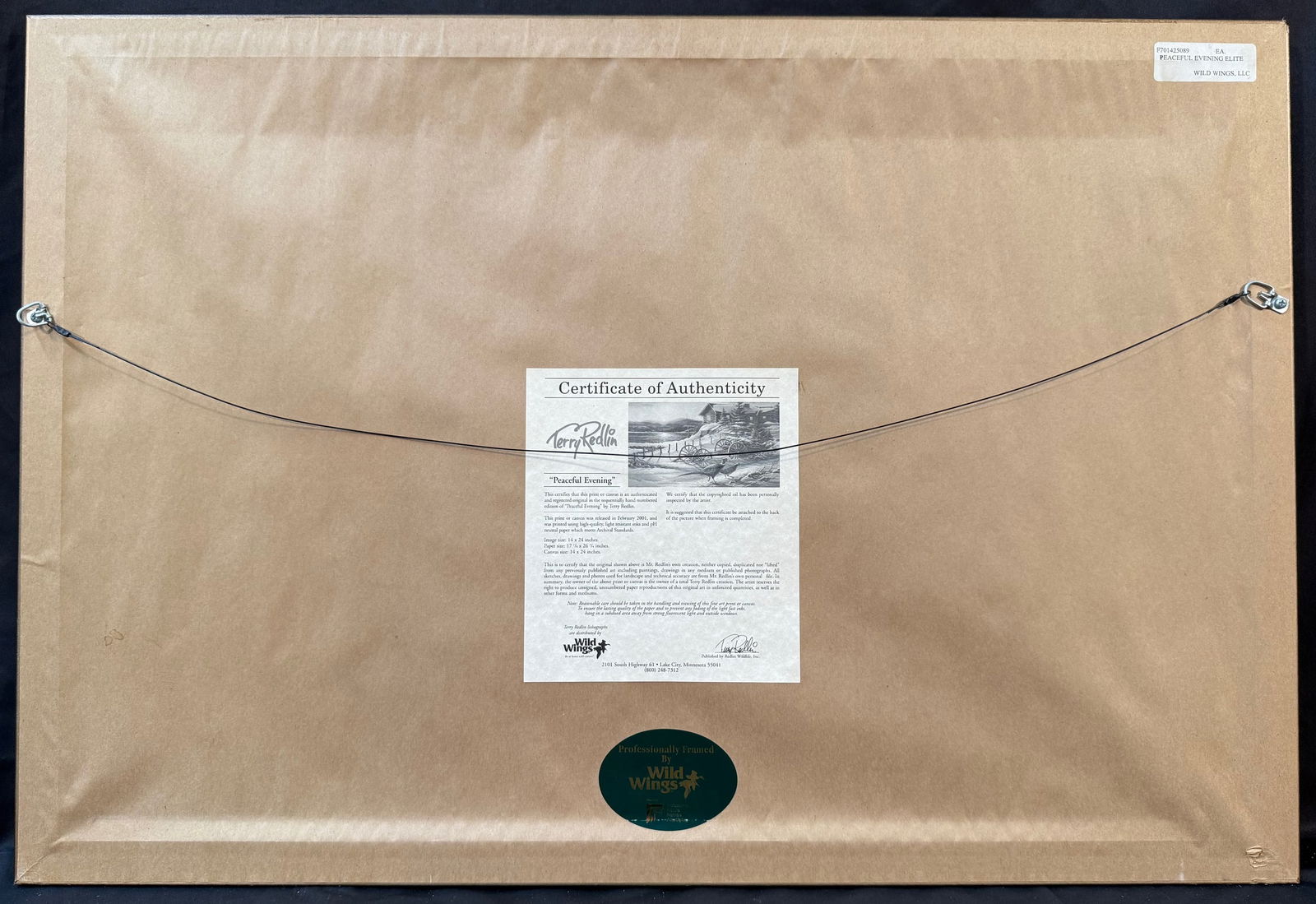 TERRY REDLIN (1936) ORIGINAL LITHOGRAPH WITH COA TITLED PEACEFUL EVENING, 22IN x 32IN (56cm x 81cm) - 4