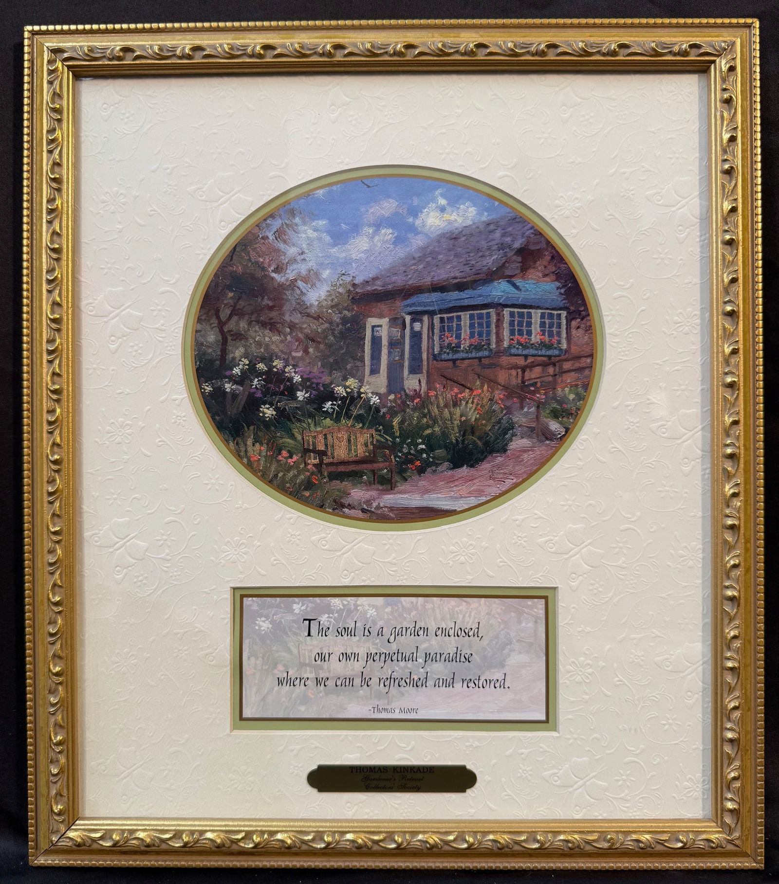 THOMAS KINKADE (1958-2012) LIMITED EDITION, LANDSCAPE PRINT WITH COA TITLED GARDENERS RETEAT, 14IN X (1 of 5)