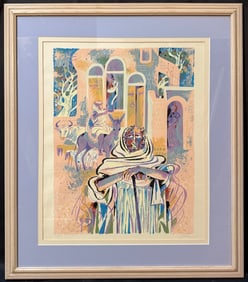 SHMUEL KATZ (1926-2010) HAND SIGNED, LIMITED-EDITION LITHOGRAPH, 26.5IN x 30.5IN (67cm x 77cm)