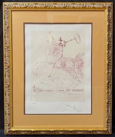SALVADOR DALI (1904-1989) LIMITED EDITION, COLOR LITHOGRAPH TITLED DON QUIXOTE, 24IN x 29IN (61cm x