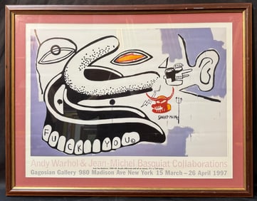 ANDY WARHOL (1928-1987) AND JEAN-MICHEL BASQUIAT (1960-1988) ORIGINAL ART EXHIBITION POSTER, 22IN x