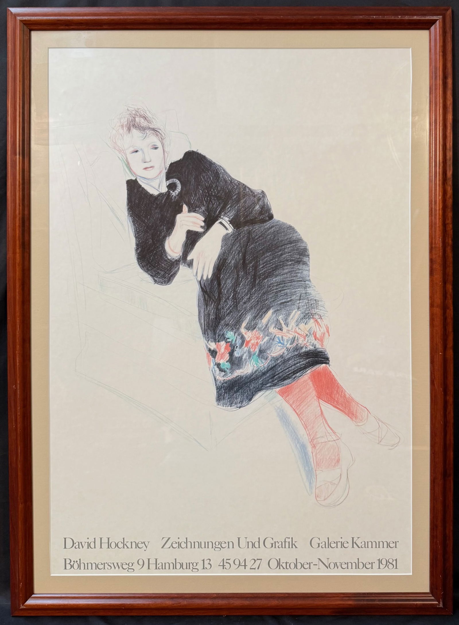 ORIGINAL DAVID HOCKNEY (1937) LIMITED EDITION, ART EXHIBITION POSTER, 28.5IN x 38.0IN (72cm x 97cm) (1 of 7)