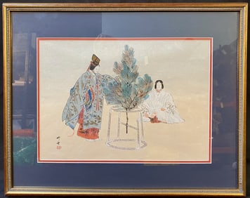ANTIQUE JAPANESE WOODBLOCK PRINT BY TSUKIOKA KOGYO (1869-1927), 15.5IN x 19.5IN (39cm x 49cm)