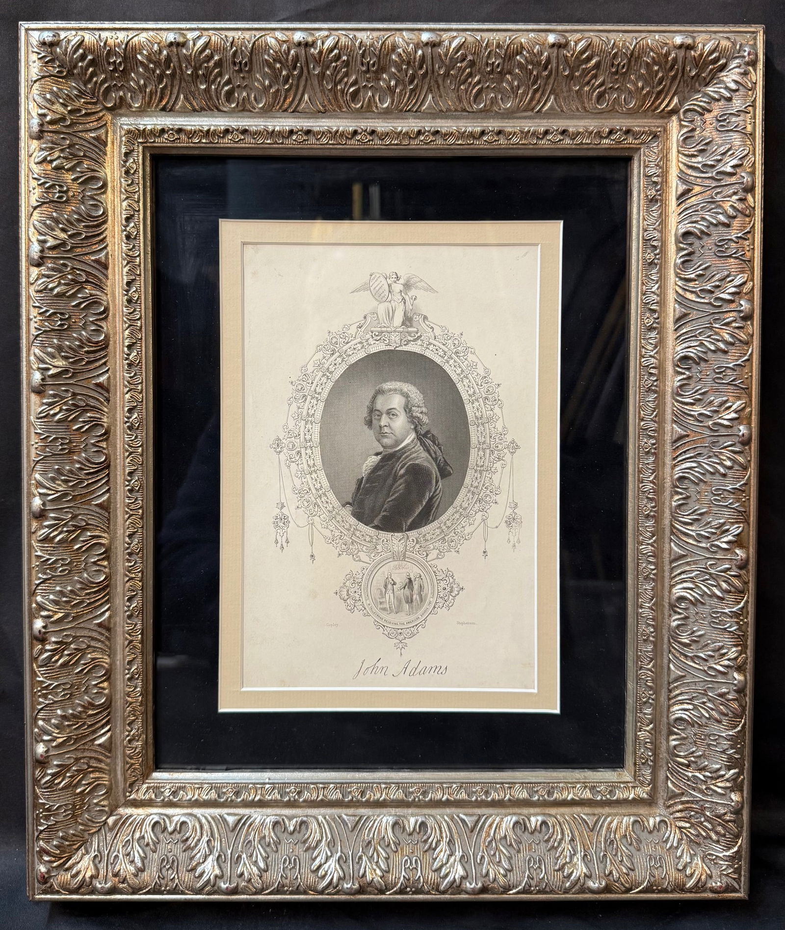 AN ENGRAVING BY THOMAS B. STEPHENSON, AFTER A PAINTING BY JOHN SINGLETON COPLEY OF PRESIDENT JOHN (1 of 7)