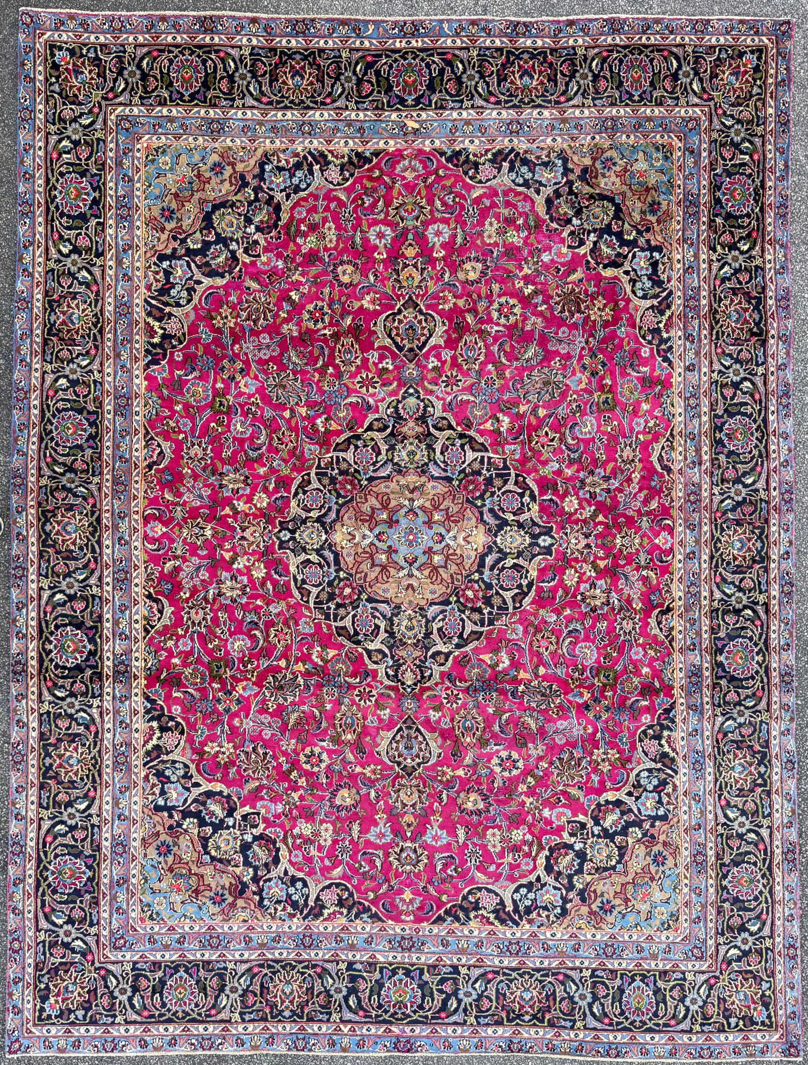 VINTAGE PERSIAN MASHAD HAND KNOTTED RUG, 9.3 x 12.3 (282cm x 373cm) (1 of 6)