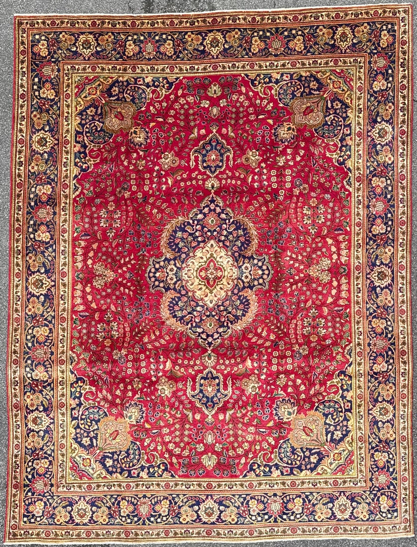 ANTIQUE PERSIAN KASHAN HAND KNOTTED RUG, 10.1 x 13.3 (307cm x 404cm) (1 of 5)