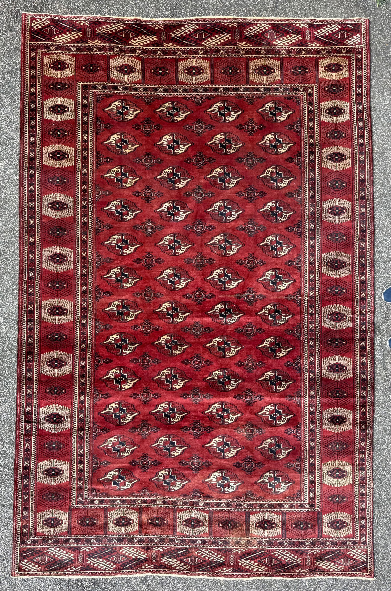 ANTIQUE BUKHARA HAND KNOTTED RUG, 7.6 x 12.0 (229cm x 366cm) (1 of 7)