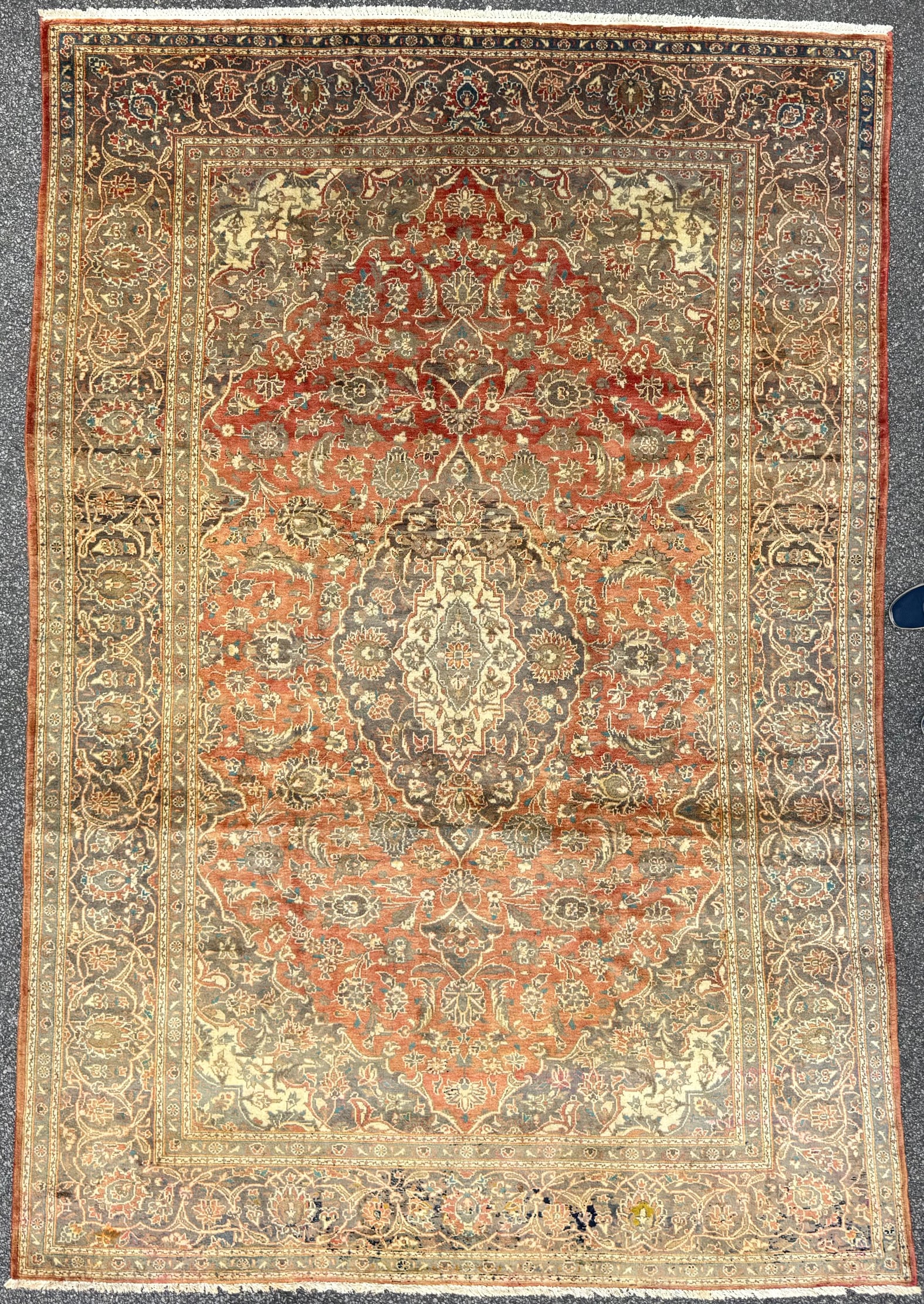 ANTIQUE PERSIAN KASHAN HAND KNOTTED RUG, 8.0 x 11.6 (244cm x 351cm) (1 of 7)