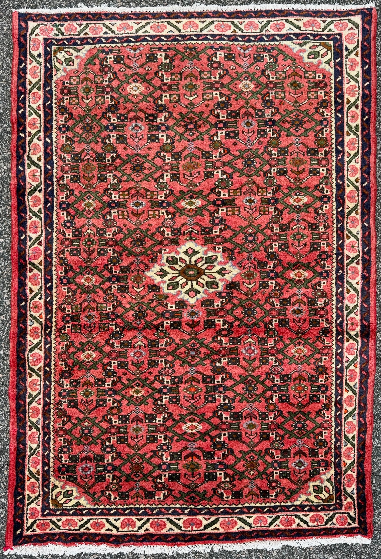 VINTAGE PERSIAN LILIHAN HAND KNOTTED RUG, 3.3 x 4.9 (99cm x 145cm) (1 of 3)