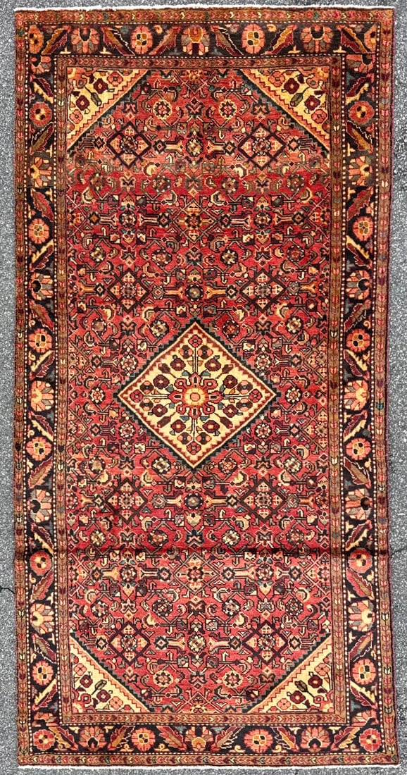 ANTIQUE PERSIAN HAMADAN HERATI RUG, 5.0 x 9.9 (152cm x 297cm) (1 of 5)