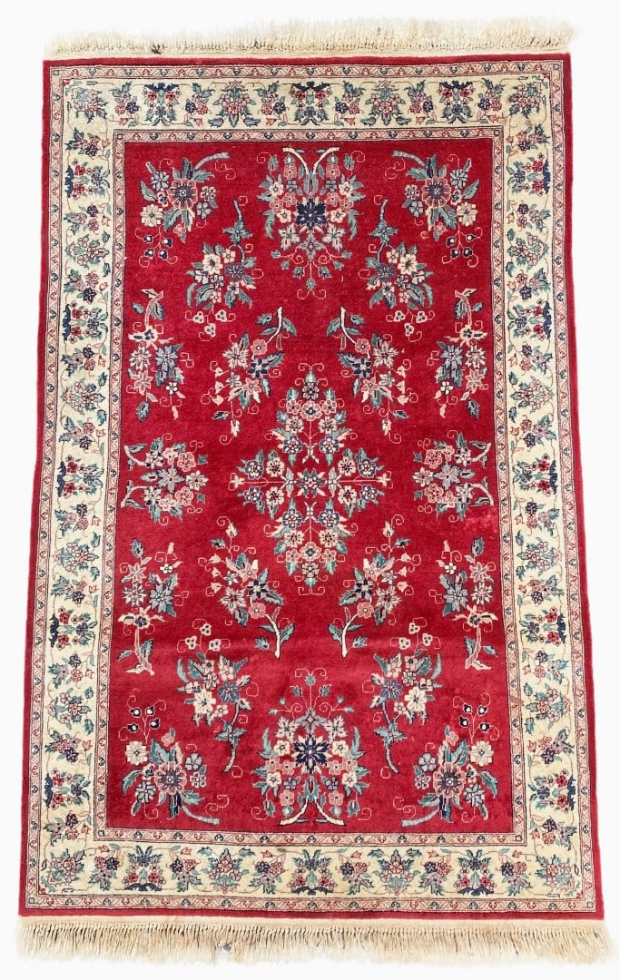 SAROUK HAND KNOTTED RUG – 3.11 x 6.3 (119cm x 191cm) (1 of 5)