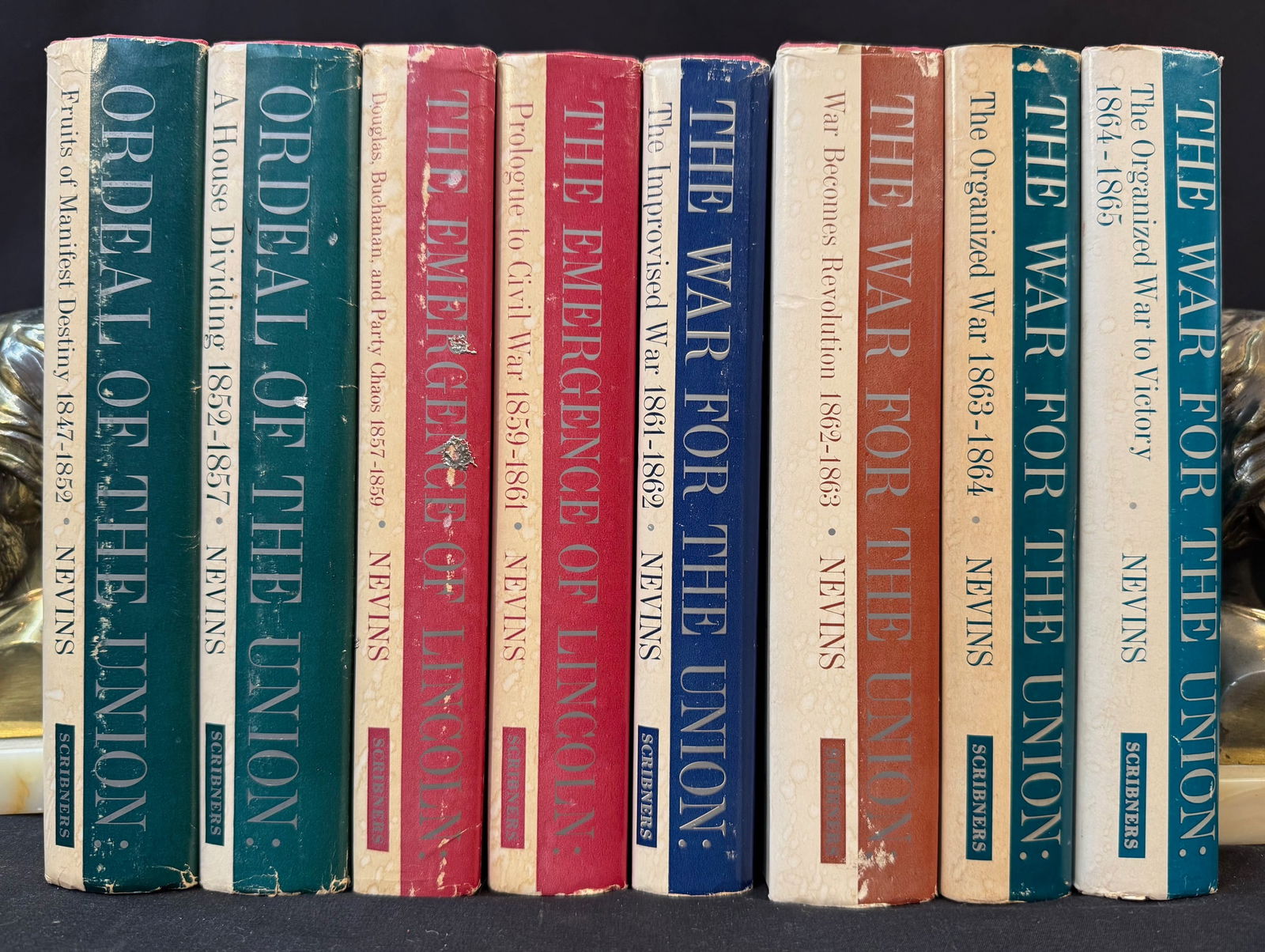 ORDEAL OF THE UNION BY ALLAN NEVINS, 8 VOLUMES, 1947-1975: 1947-1975. New York. Charles Scribner's Sons. Complete in 8 volumes, in Near Fine, unread condition. Hardbacks with fabric covers, all with dust jackets. Joseph Allan Nevins (1890- 1971) was an Americ