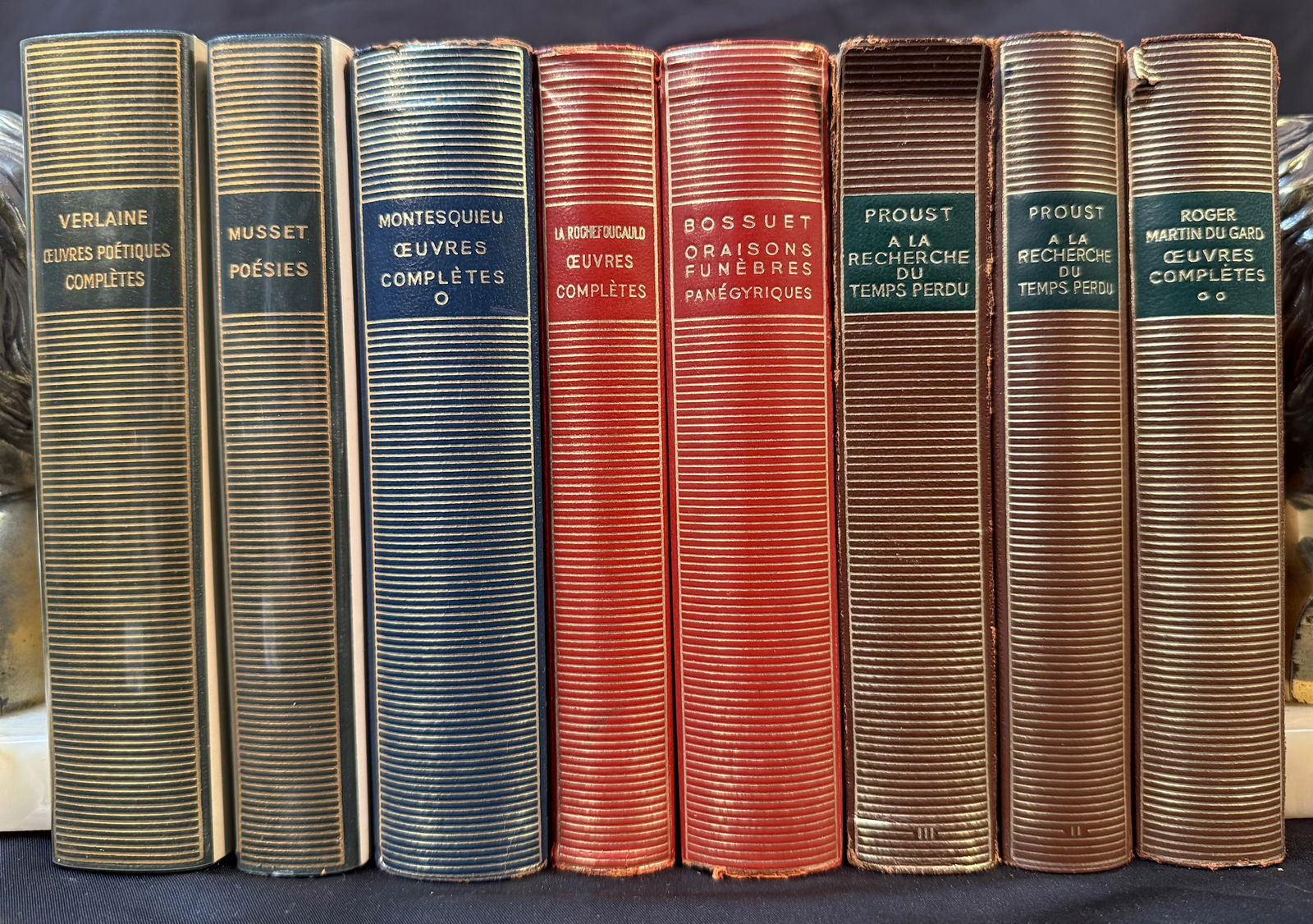 FRENCH LITERATURE BOOK SET, 8 VOLUMES, 1949-1964: 1949 – 1964. Strasbourg, France. Librairie Gallimard, Publisher. A set of books of different French Literature. All volumes written entirely in French. All volumes are in Near Fine to Very Good cond