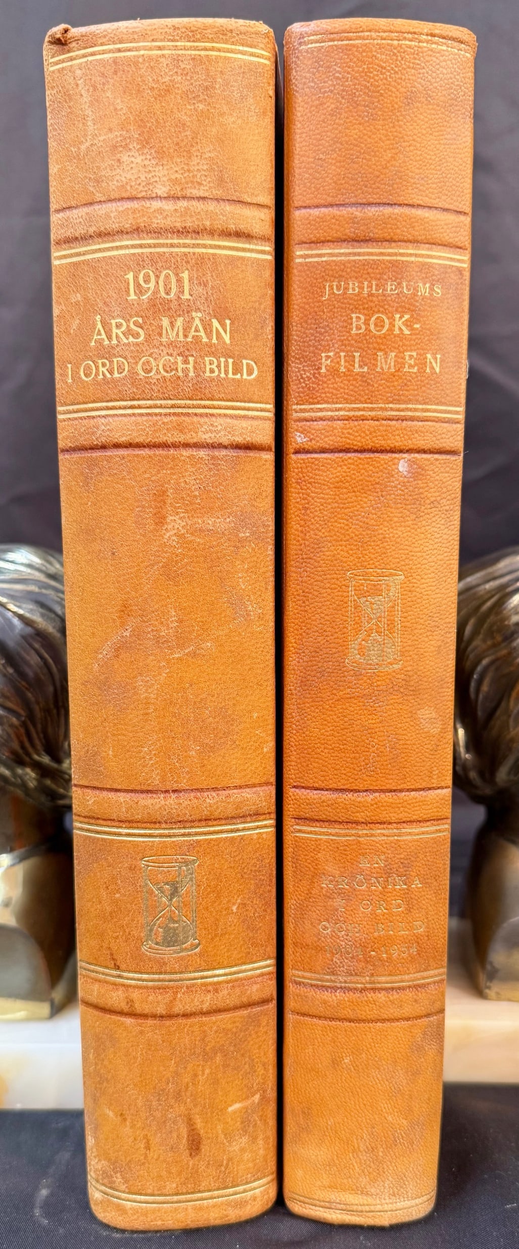 SWEDISH LEATHER-BOUND BOOK SET, 2 VOLUMES (1 of 8)
