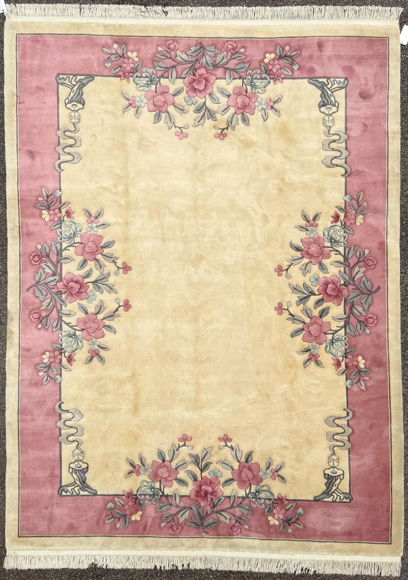 AUBUSSON HAND KNOTTED RUG, 9.0 x 12.0 (274cm x 366cm) (1 of 5)
