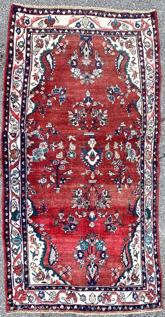 ANTIQUE PERSIAN LILIHAN HAND KNOTTED RUG, 3.6 x 6.8 (107cm x 203cm) (1 of 4)