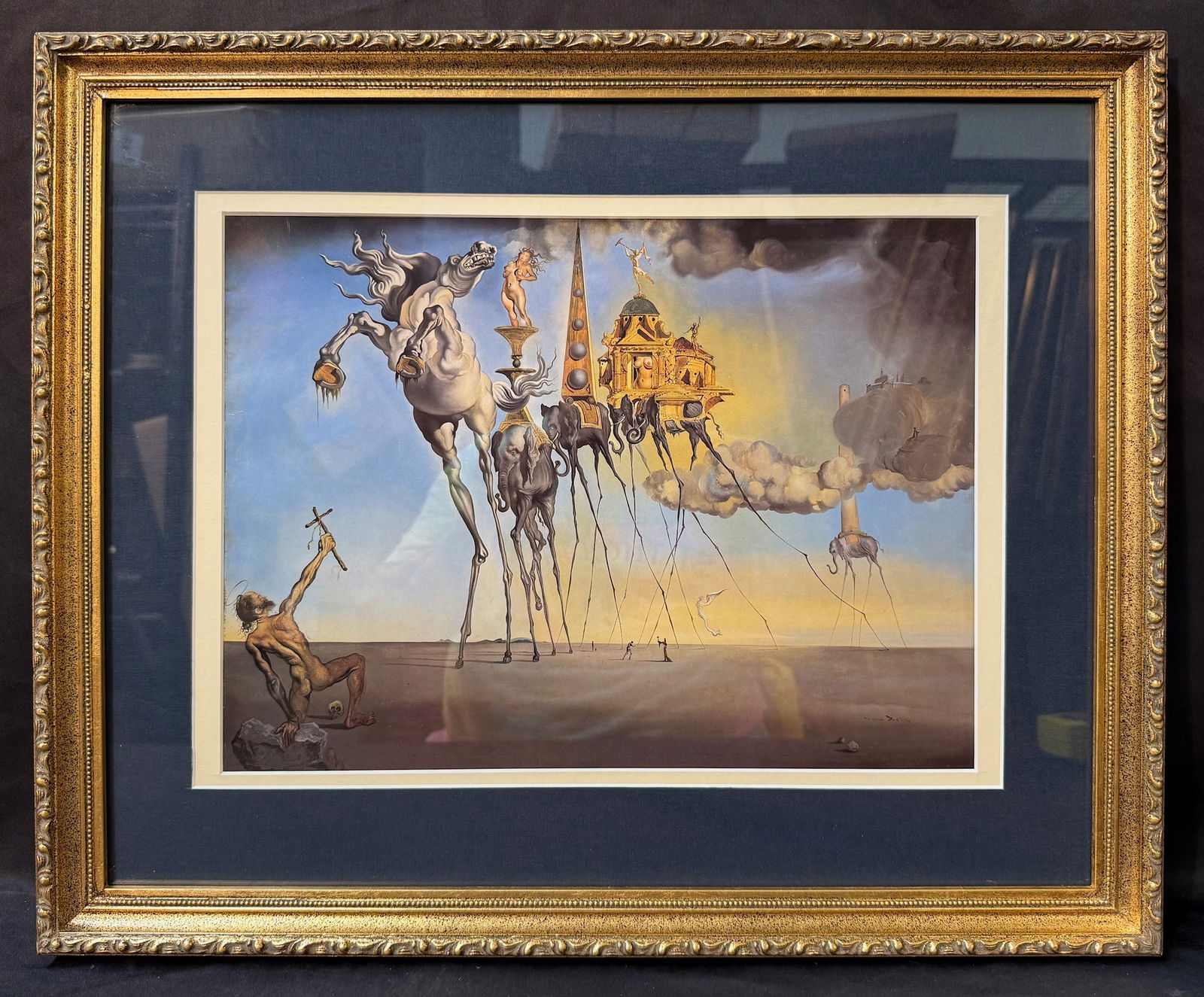 SALVADOR DALI (1904-1989) LITHOGRAPH TITLED THE TEMPTATION OF ST ANTHONY, 18IN x 22IN (46cm x 56cm): Salvador Dali (1904-1989) authorized lithograph which is titled The Temptation of St Anthony. This piece is after the original which was painted in 1946 and is now part of the collection at the Royaux