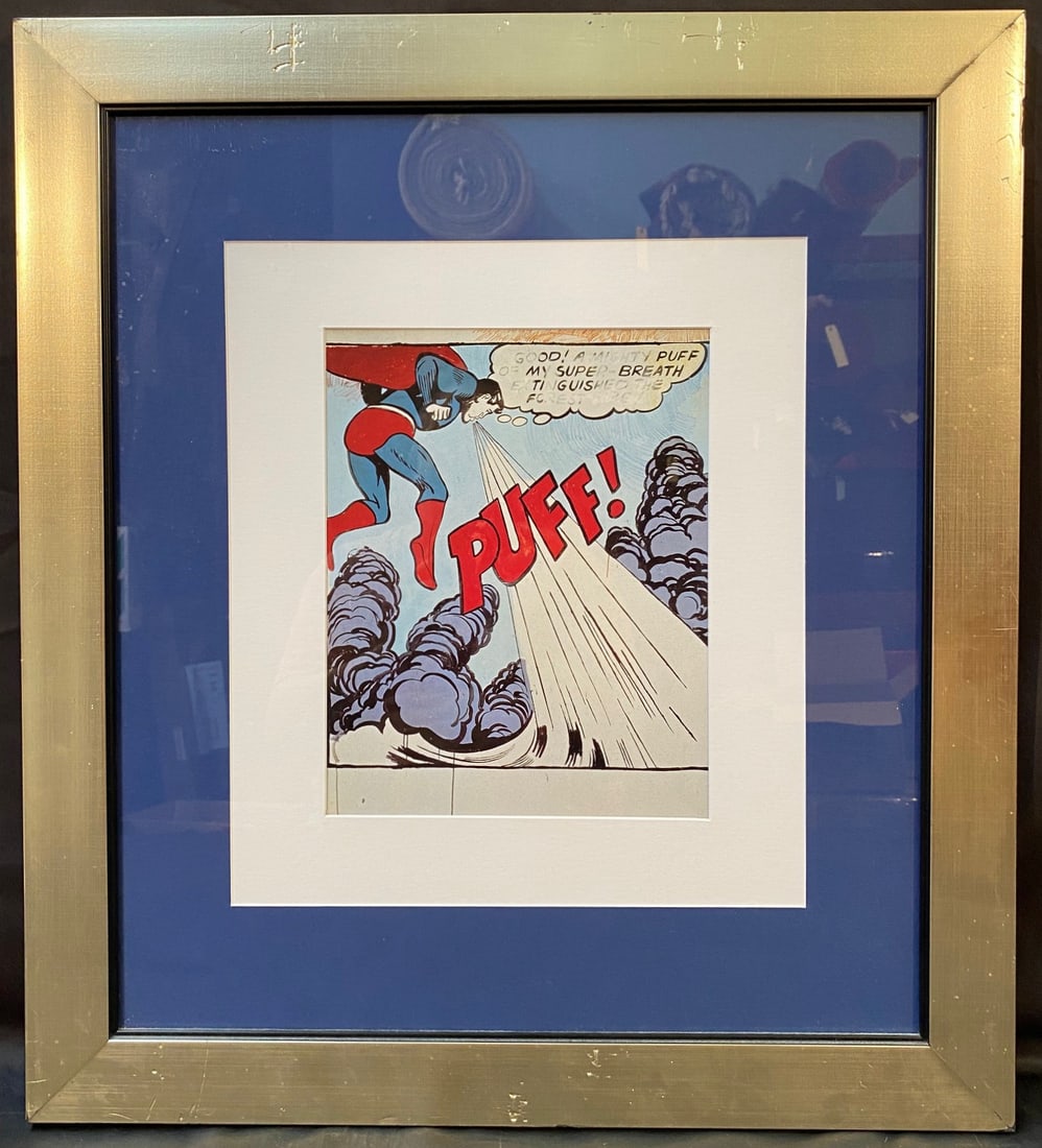 ANDY WARHOL (1928-1987) LITHOGRAPH TITLED SUPERMAN, 21.5IN X 24IN (55cm x 61cm): Lithograph by celebrated American artist Andy Warhol (1928-1987). It is titled Superman, which is after the original which was produced in 1960. This piece was produced in 1992. It is matted and frame