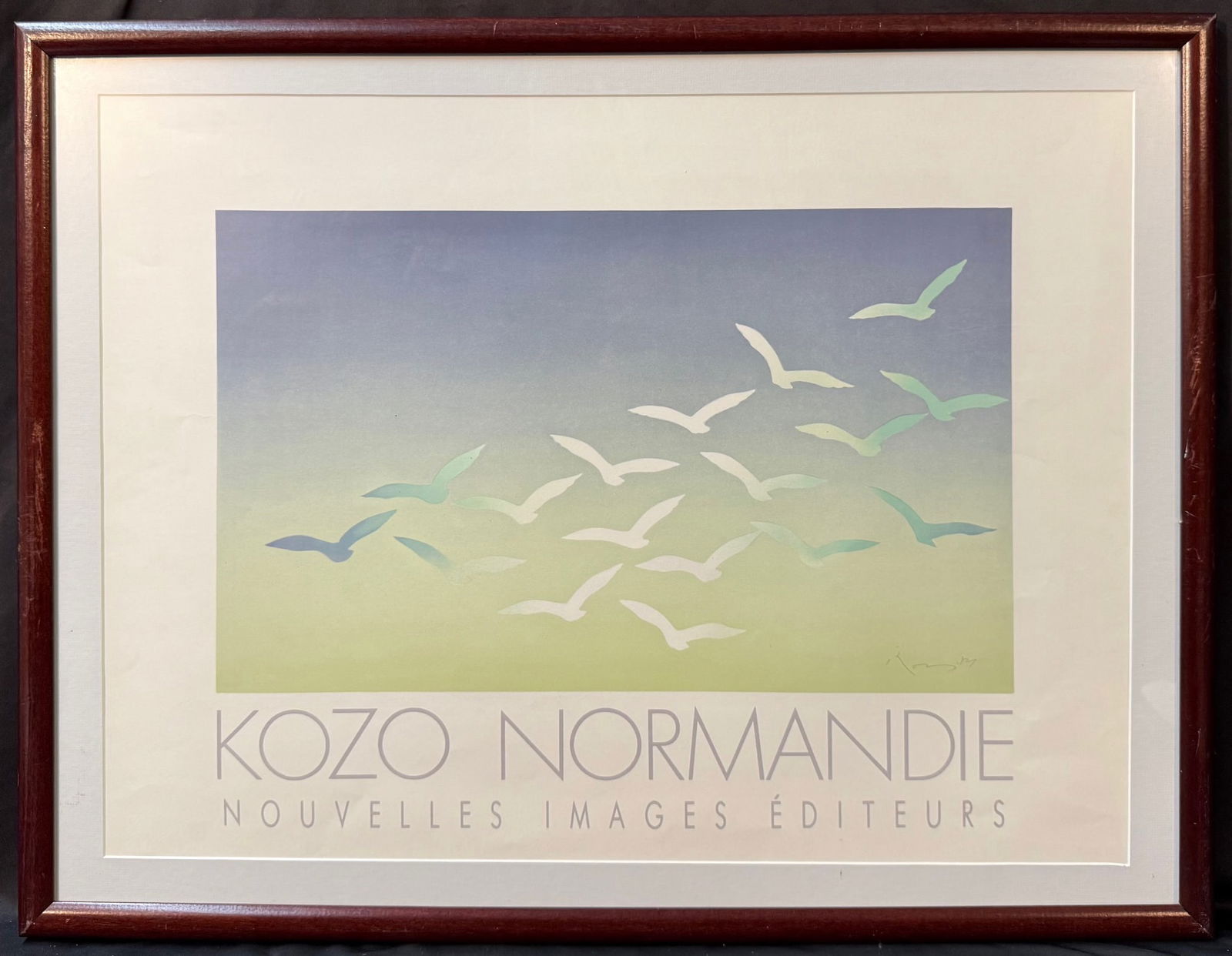 KOZO INOUE (1937-2017) SERIGRAPH TITLED NORMANDIE, 26.5IN x 34IN (67cm x 86cm): Kozo Inoue (1937-2017) lithograph titled Normandie. This lithograph was published in 1983 by Nouvelles Images Editeurs. Nouvelle Images Edituers was a well-known French art-print and postcard publishe