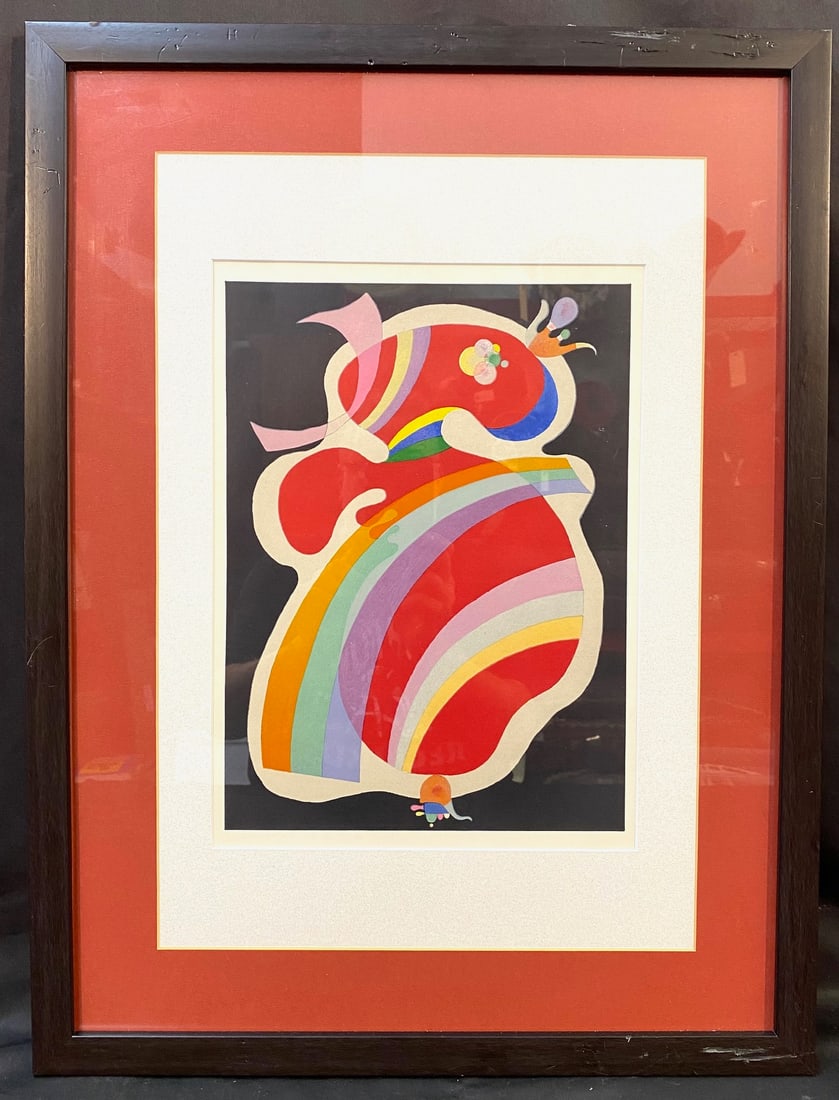 WASSILY KANDINSKY (1866-1944) LITHOGRAPH TITLED COMPOSITION III, 18.5IN x 24.5IN (47cm x 62cm): Wassily Kandinsky (1866-1944) lithograph titled Composition III after the original which was originally created in 1938. This lithograph was produced on heavy stock vellum paper in 1969 in Paris for D