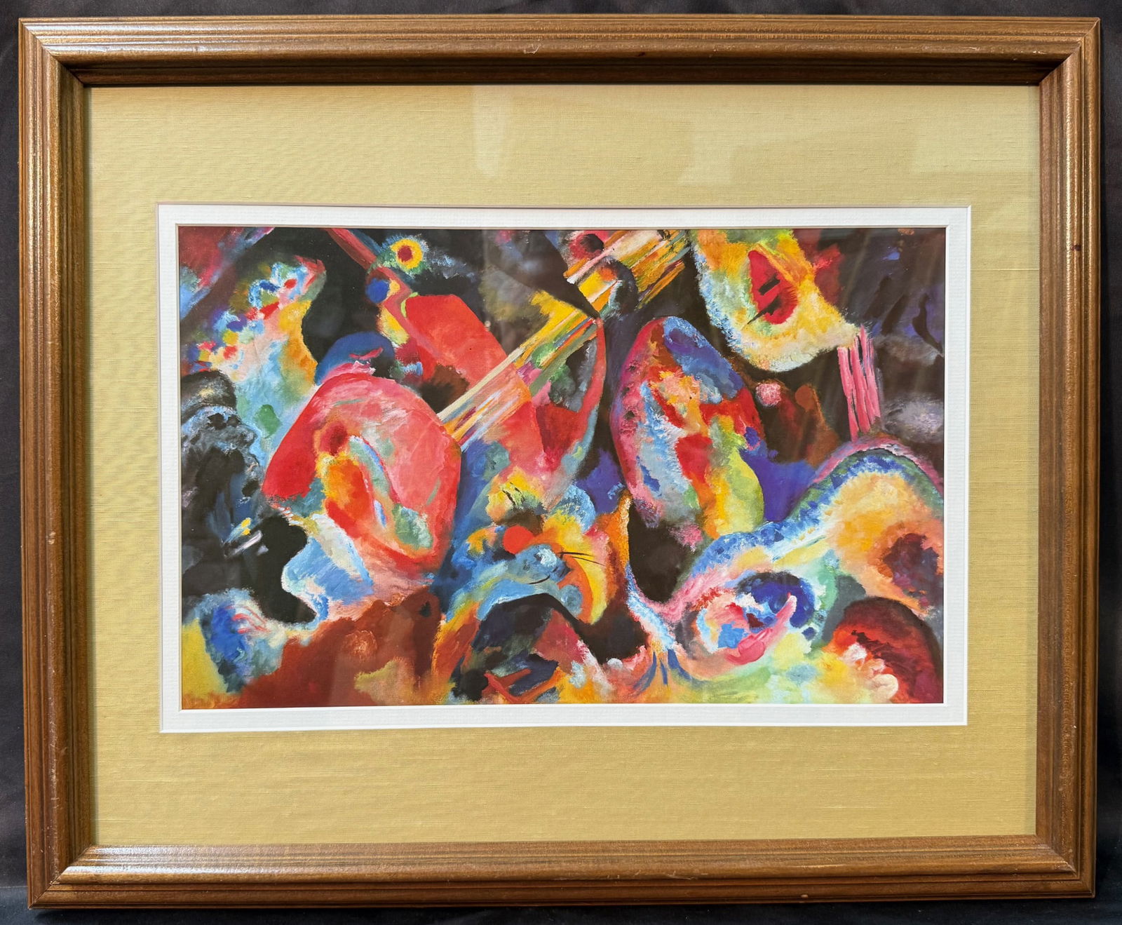WASSILY KANDINSKY (1866-1944) LITHOGRAPH TITLED IMPROVISATION DELUGE, 19IN x 23IN (48cm x 58cm): Wassily Kandinsky (1866-1944) authorized lithograph titled Improvisation Deluge and it is after the original which was painted in 1913 and is now part of the collection at the Stadtische Galerie im Le