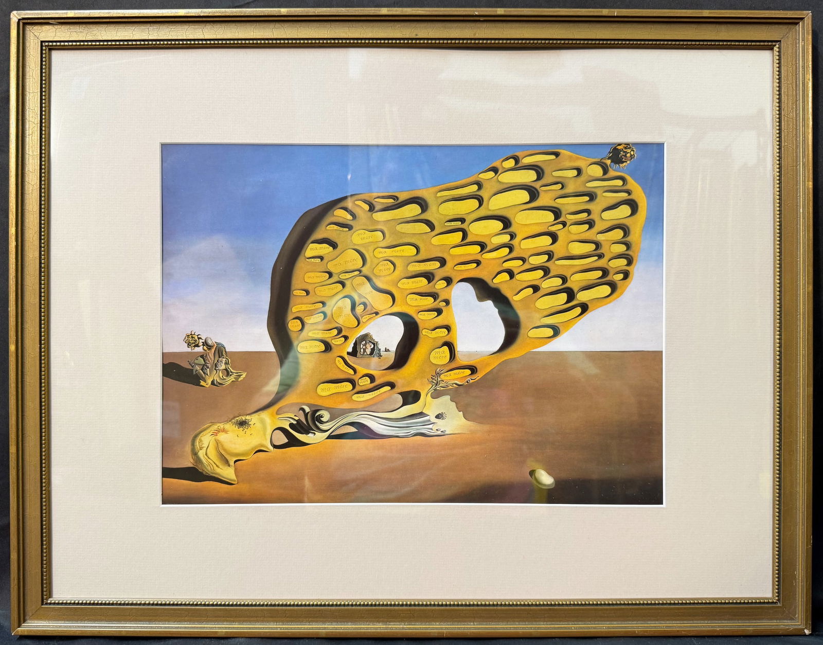 SALVADOR DALI (1904-1989) LITHOGRAPH TITLED ENIGMA OF MY DESIRE, 18.5 IN x 24IN (47cm x 61cm): Salvador Dali (1904-1989) authorized lithograph which is titled Enigma of My Desire (My Mother, My Mother, My Mother). This piece is after the original which was painted in 1929 and is now part of the