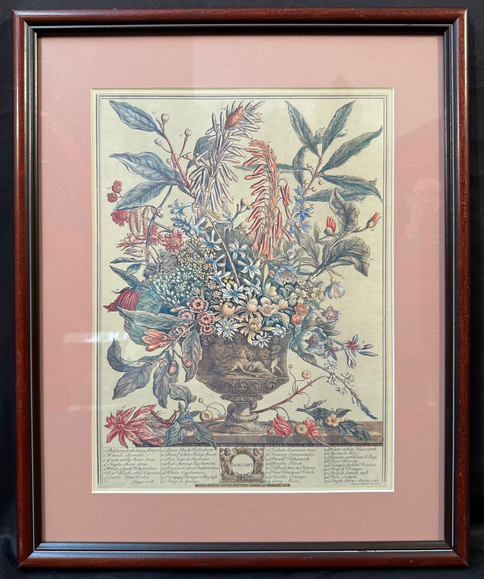 AFTER ROBERT FURBER (1674-1756) PRINT TITLED JANUARY, 17.5IN x 21.5IN (44cm x 54cm) (1 of 3)