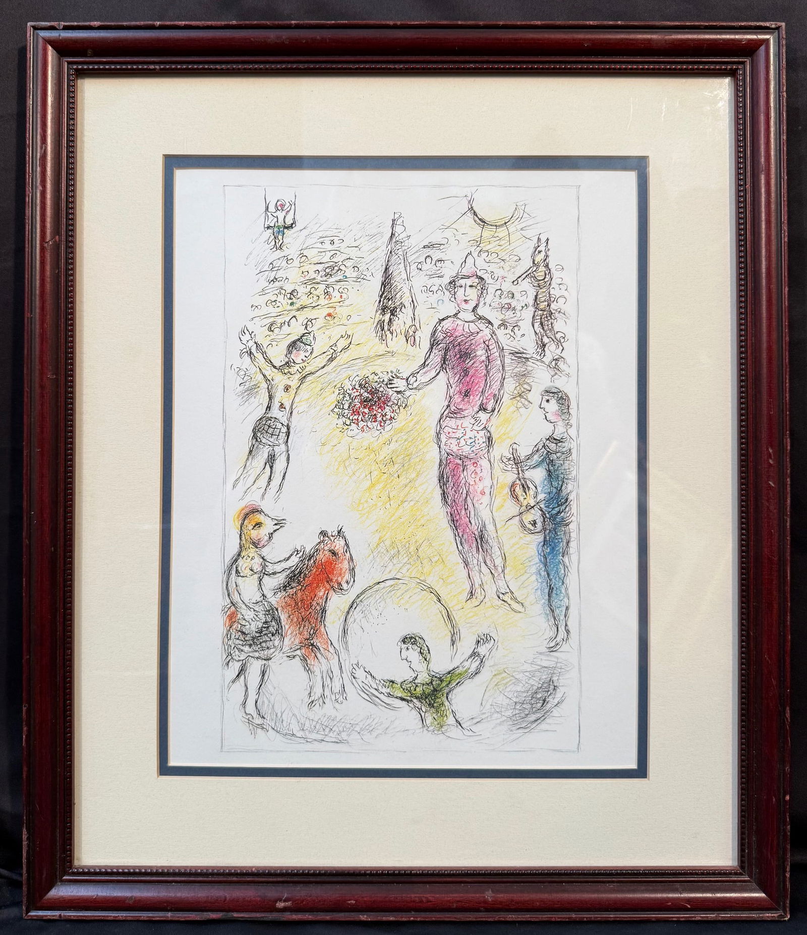 MARC CHAGALL (1887-1985) ORIGINAL LITHOGRAPH TITLED LES CLOWNS MUSICIENS, 1981, 17IN X 20IN (43cm X (1 of 3)