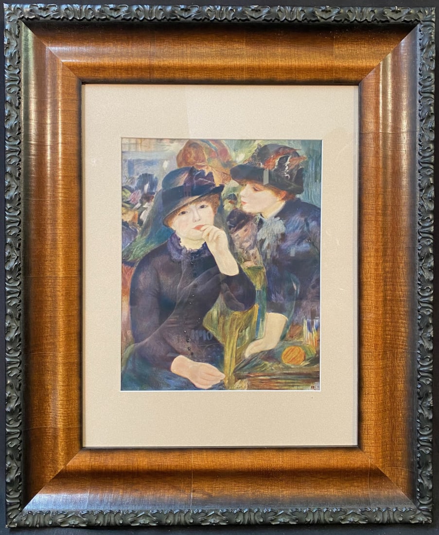 PIERRE AUGUSTE RENOIR (1841-1919) LITHOGRAPH TITLED JEUNE FILLES EN NOIR, 19IN x 23IN (48cm x 58cm): Pierre Auguste Renoir (1841 to 1919) lithograph titled Jeune Filles en Noir, after the original which was painted in 1881 and now hangs in the Pushkin Museum in Moscow. This piece was produced in the