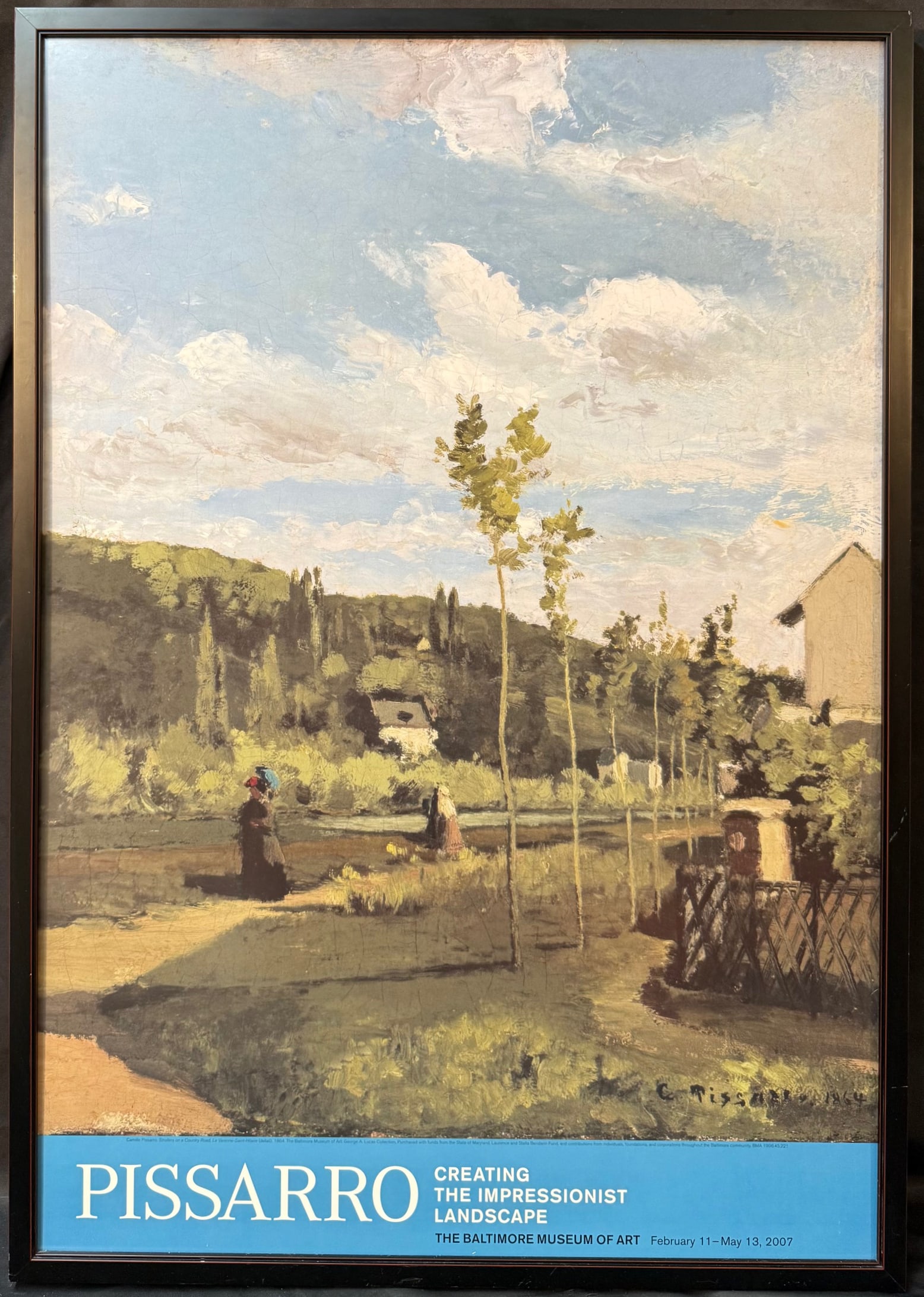 ORIGINAL CAMILLE PISASARRO (1830-1903) BALTIMORE MUSEUM OF ART EXHIBITION POSTER FOR CAMILLE: Camille Pissarro (1830-1903) original exhibition poster from the Baltimore Museum of Art exhibition For Camille Pissarro: Creating The Impressionist Landscape in 2007. The central artwork featured on