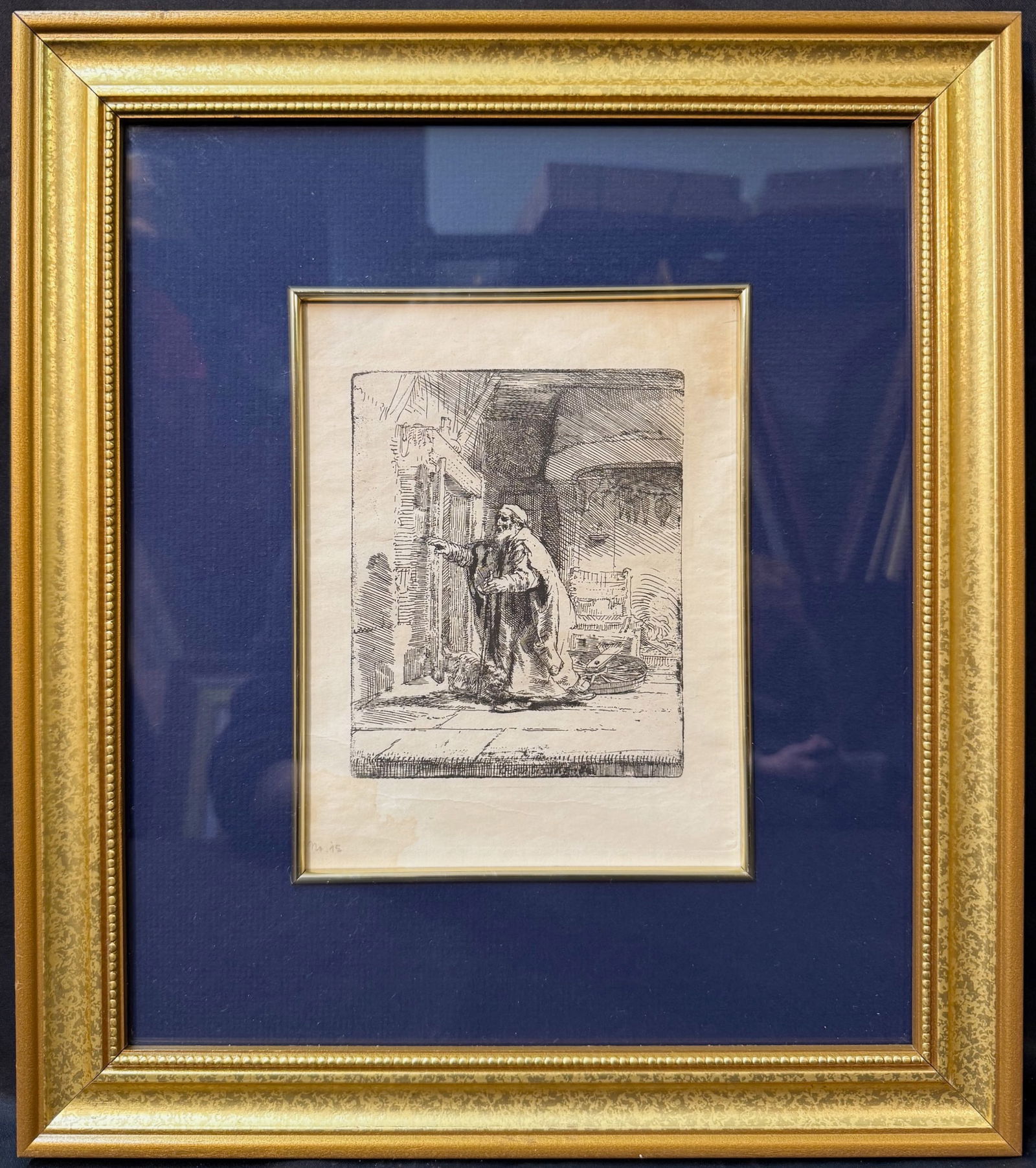 REMBRANDT VAN RIJN (1606-1669 ) ETCHING AND DRYPOINT TITLED THE BLINDNESS OF TOBIT: THE LARGER (1 of 10)