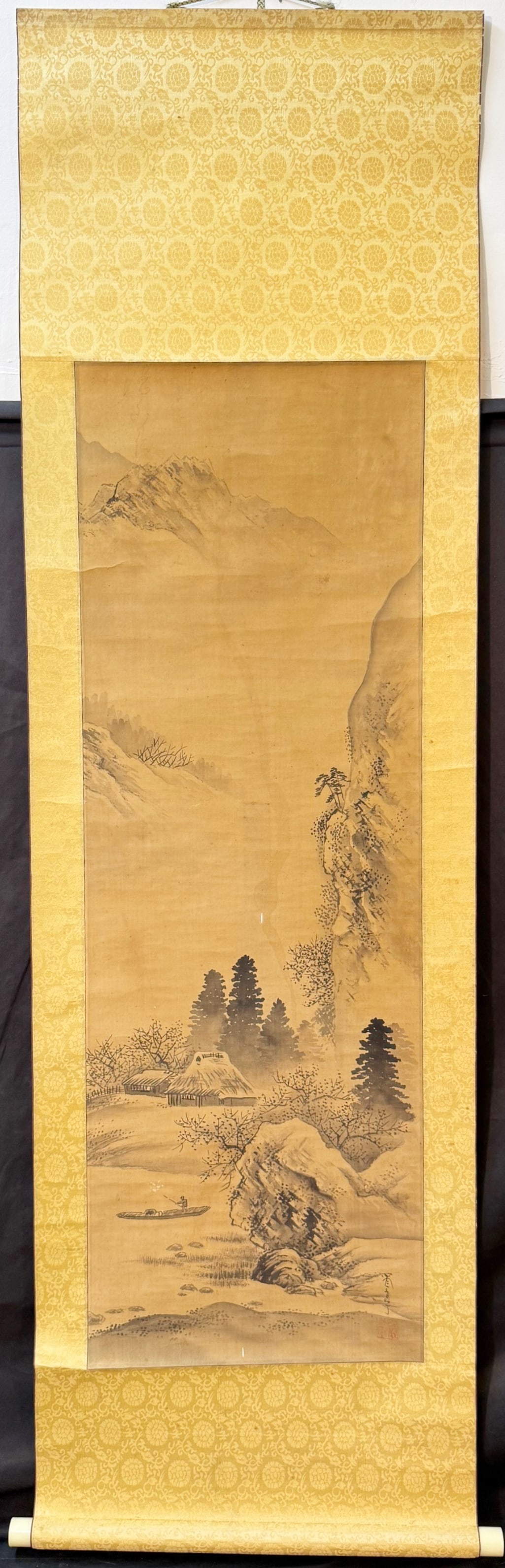 JAPANESE HANGING SCROLL PAINTING BY SHUNDO, 20IN x 62IN (51cm x 157cm) (1 of 4)