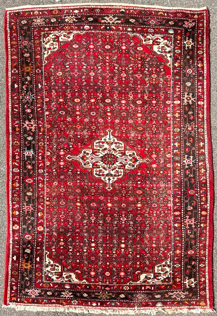 VINTAGE PERSIAN HOSSEINABAD HAND KNOTTED RUG, 7.0 x 10.1 (213cm x 307cm) (1 of 7)