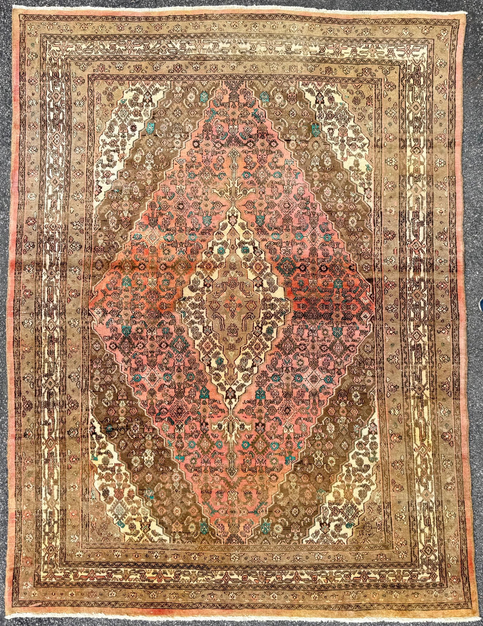ANTIQUE PERSIAN BIDJAR HAND KNOTTED RUG, 8.8 x 11.5 (264cm x 348cm) (1 of 6)