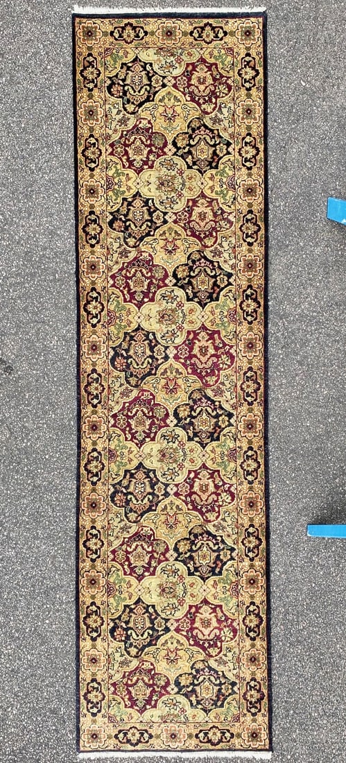 JAIPUR HAND KNOTTED WOOL RUNNER, 2.7 x 9.8 (79cm x 295cm) (1 of 6)