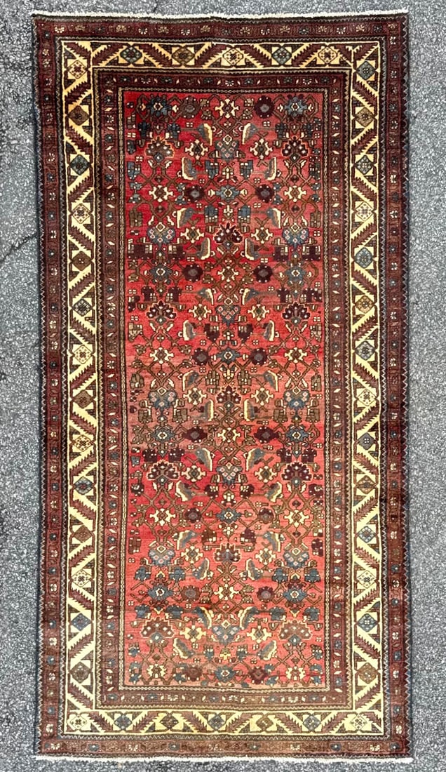 ANTIQUE PERSIAN BAKHTIARI HAND KNOTTED RUG, 4.4 x 8.7 (132cm x 262cm) (1 of 5)