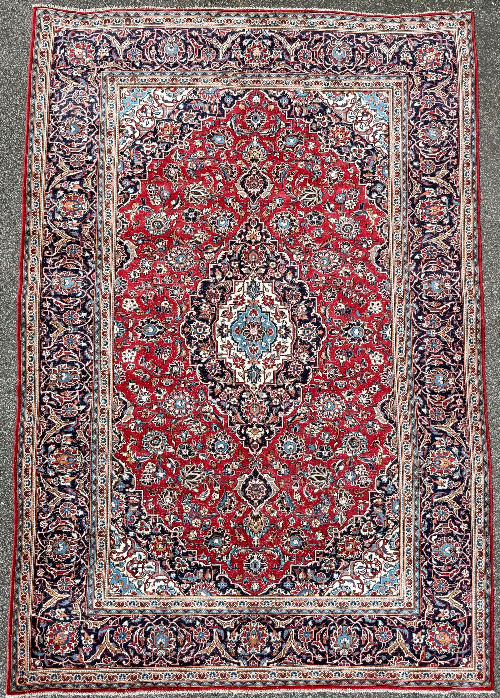 ANTIQUE PERSIAN KASHAN HAND KNOTTED RUG, 8.0 x 11.7 (244cm x 353cm) (1 of 5)