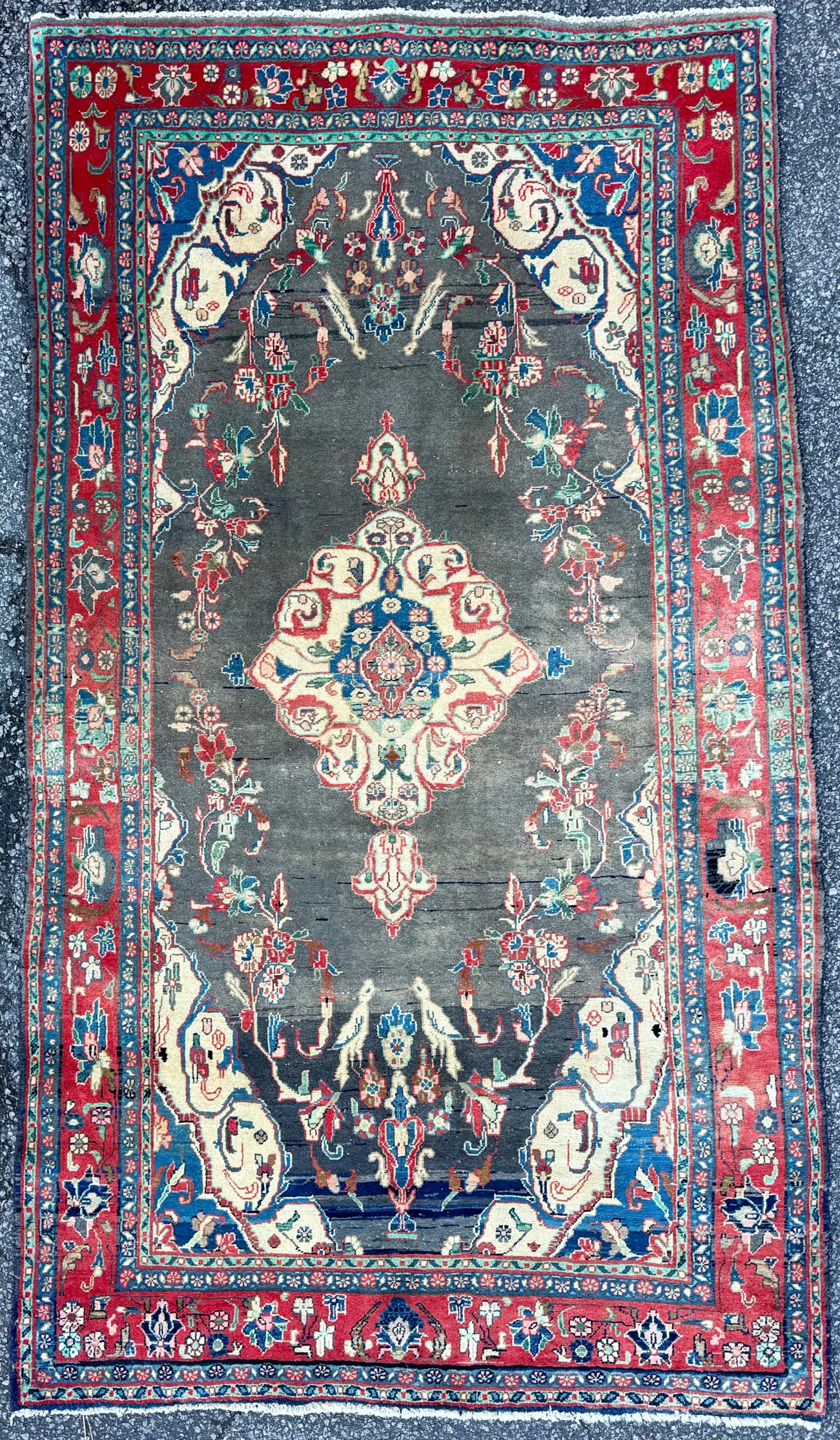 ANTIQUE PERSIAN ISFAHAN HAND KNOTTED RUG, 4.4 x 7.5 (132cm x 226cm) (1 of 6)