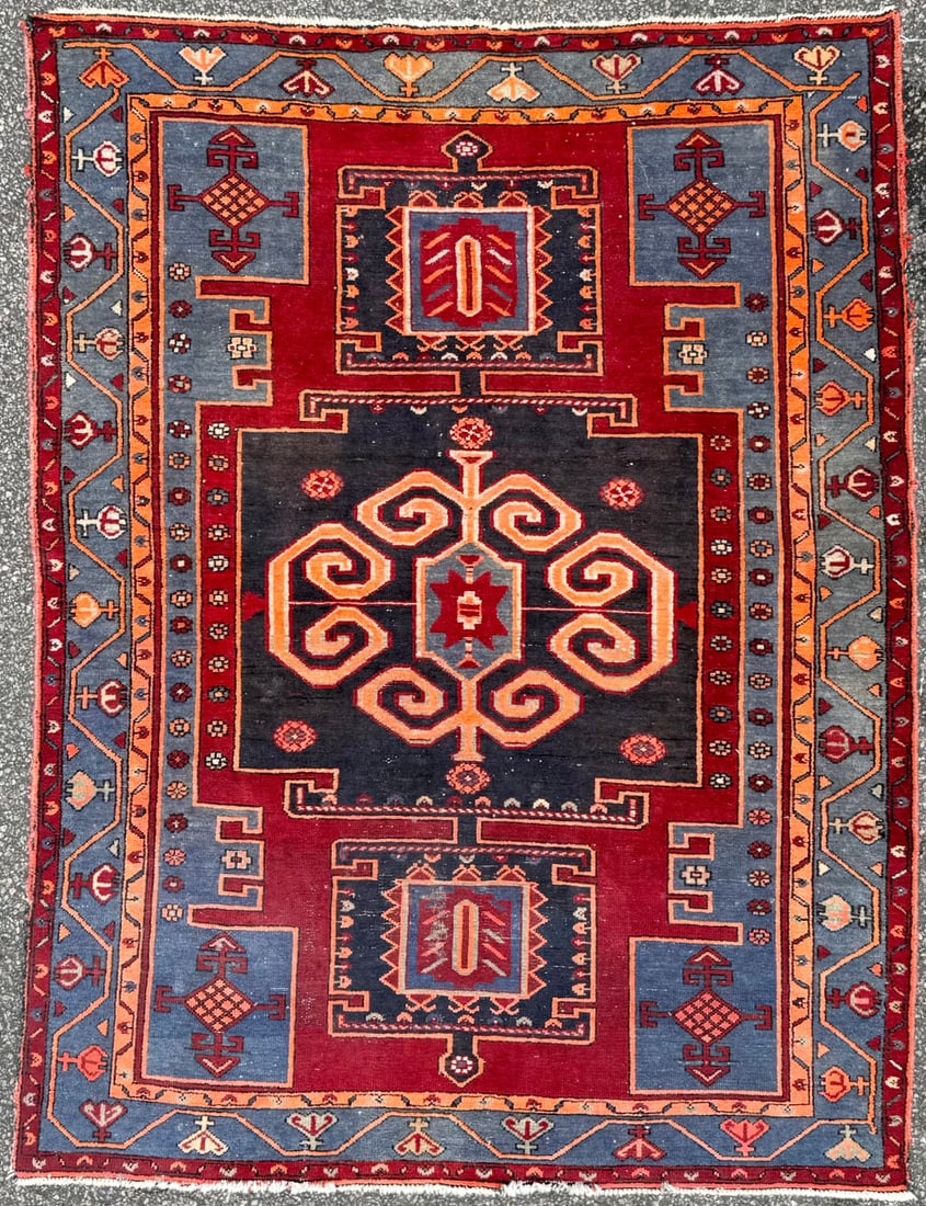 VINTAGE PERSIAN AFSHAR HAND KNOTTED RUG, 5.2 x 6.11 (157cm x 211cm) (1 of 5)