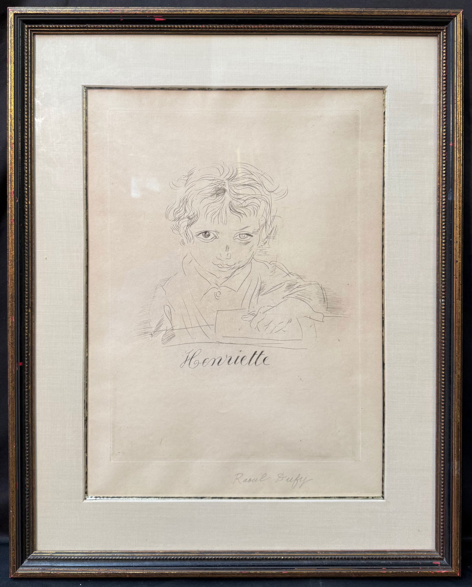 RAOUL DUFFY (1877-1953) HAND SIGNED ETCHING TITLED HENRIETTE WITH COA, 19.5IN x 24IN (49cm x 61cm) (1 of 6)