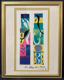 HENRI MATISSE (1869-1954) LITHOGRAPH TITLED LES BETES DE LA MER, 23IN x 29IN (58cm x 74cm)