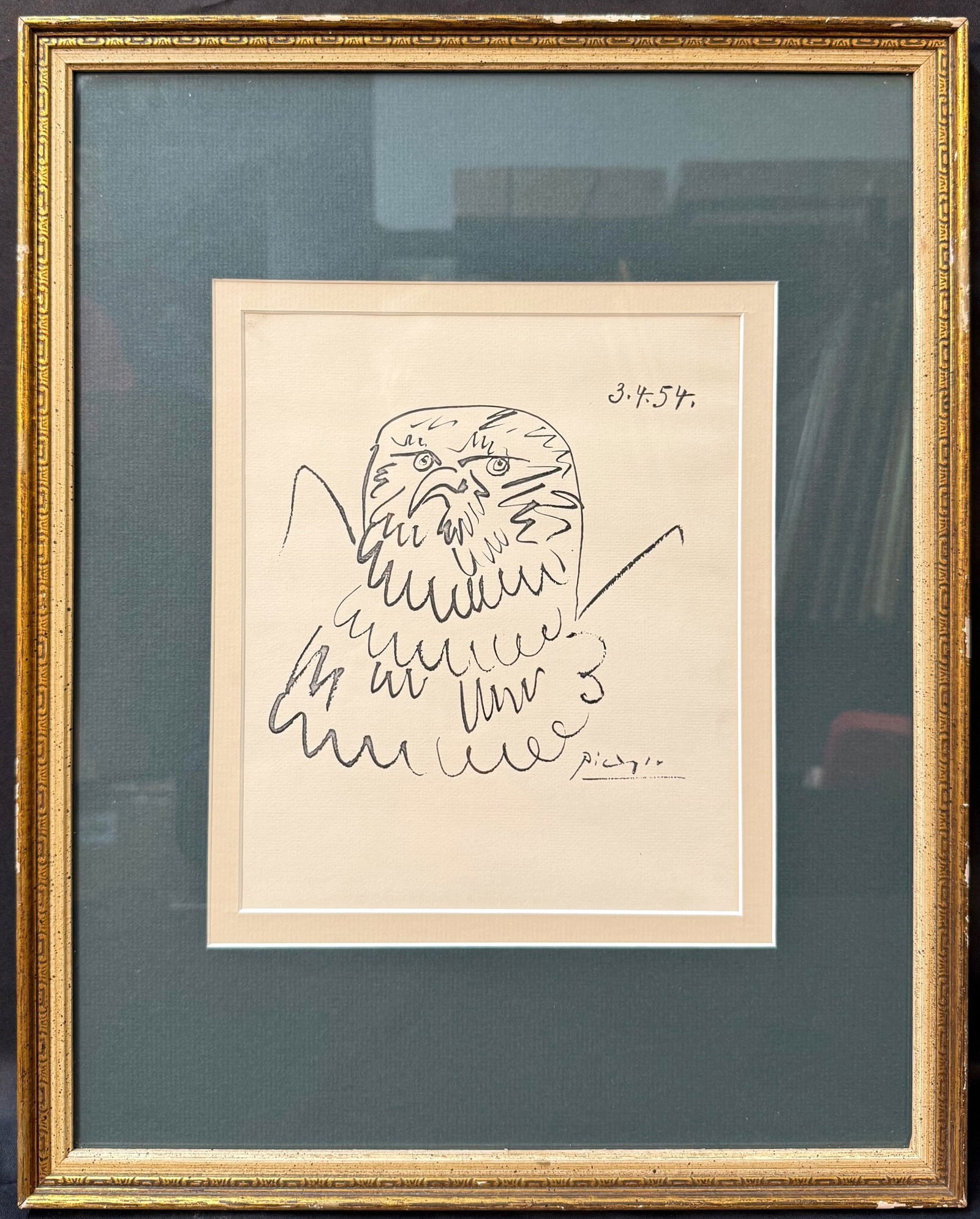 AFTER PABLO PICASSO (1881-1973) LITHOGRAPH OF AN OWL DRAWING, 15IN x 18.5IN (38cm x 47cm) (1 of 6)