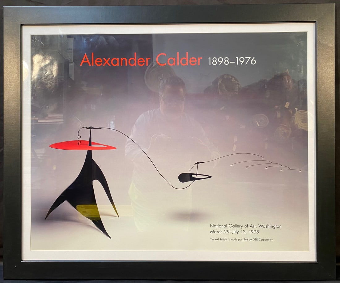 ALEXANDER CALDER (1898-1976) ORIGINAL MUSEUM EXHIBITION POSTER FOR THE NATIONAL GALLERY OF ART IN: Original Alexander Calder (1898-1976) Museum exhibition poster for the National Gallery of Art in Washington, DC. This serigraph depicts one of Calder’s mobiles, however this serigraph was printed i