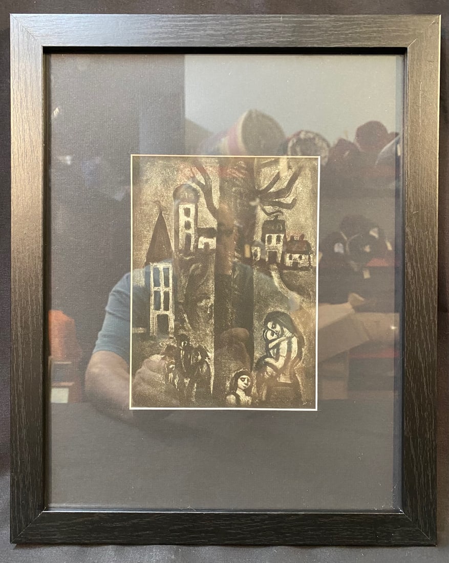 GEORGES ROUAULT (1871-1958) HELIOGRAVURE FROM MISERE PLATE 10, 1950, 12.5IN x 15.5IN (32cm x 39cm): Georges Rouault (1871-1958) heliogravure From Rouault's Miserere, Plate 10. It is titled Aux Vieux Faubourg Des Longues Peines, and it is the 1950 Edition. This piece was printed By Aulard And Cie, an